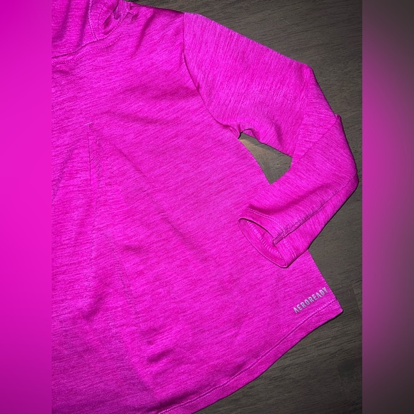 Girls Dark Pink Adidas Long Sleeve Hooded Shirt Size 2t - Picture 5 of 8